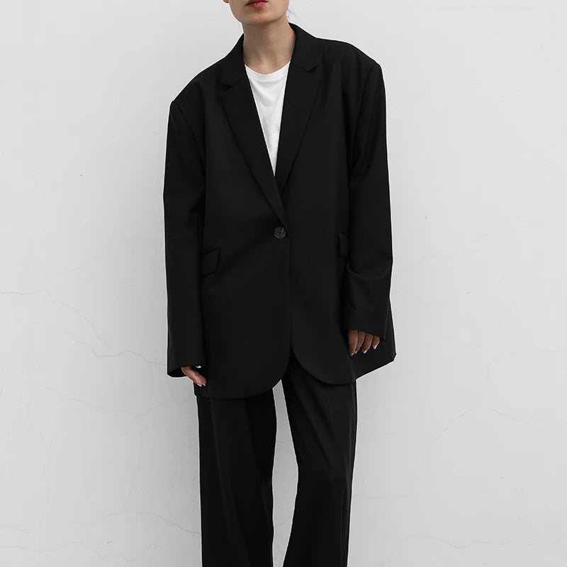 Oversized Wool-Blend Blazer Coat