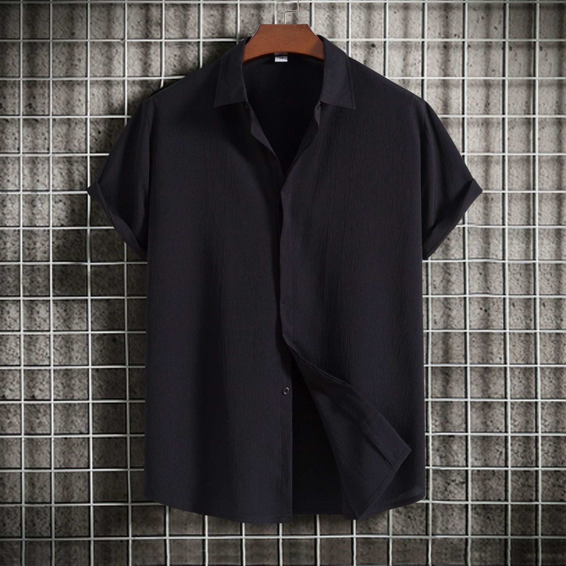 Short Sleeve Linen-Blend Shirt