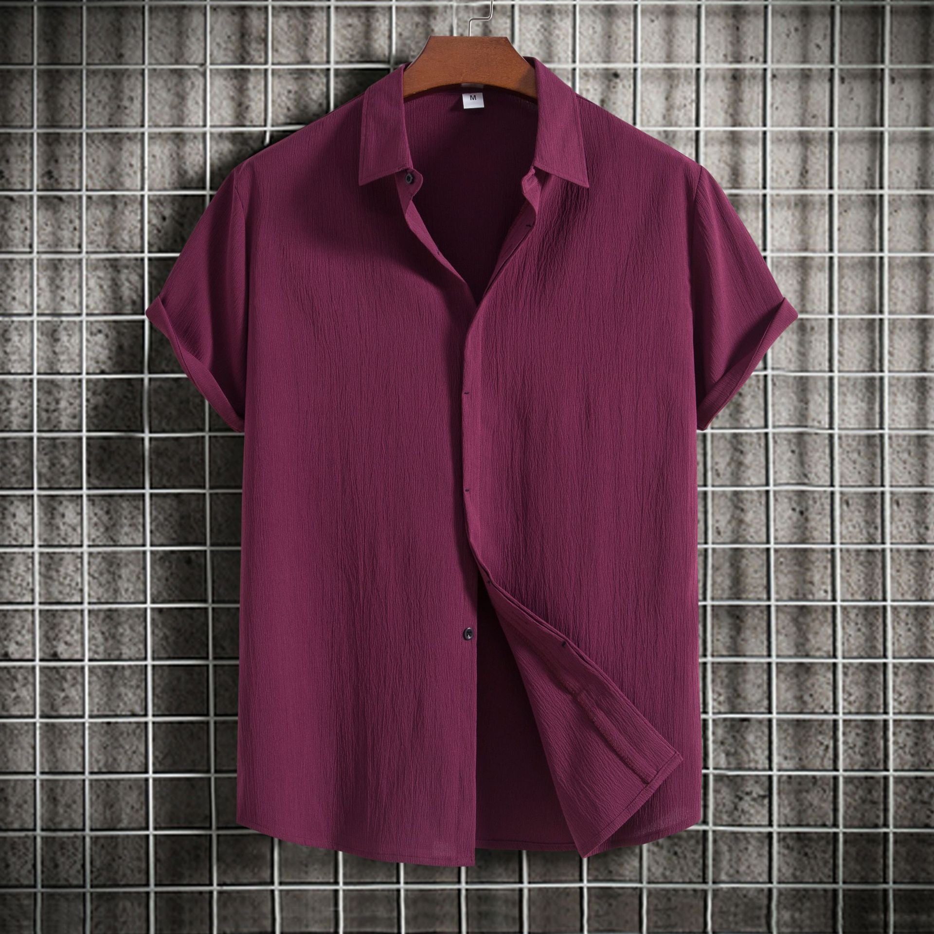 Short Sleeve Linen-Blend Shirt