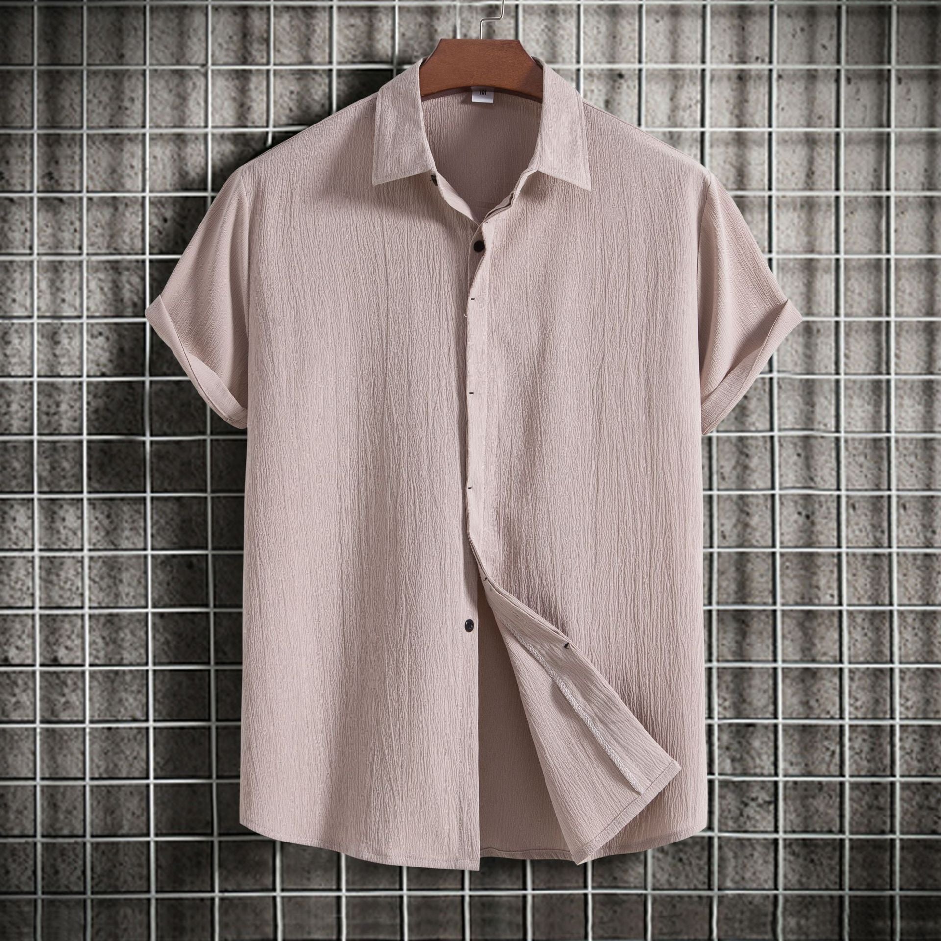 Short Sleeve Linen-Blend Shirt