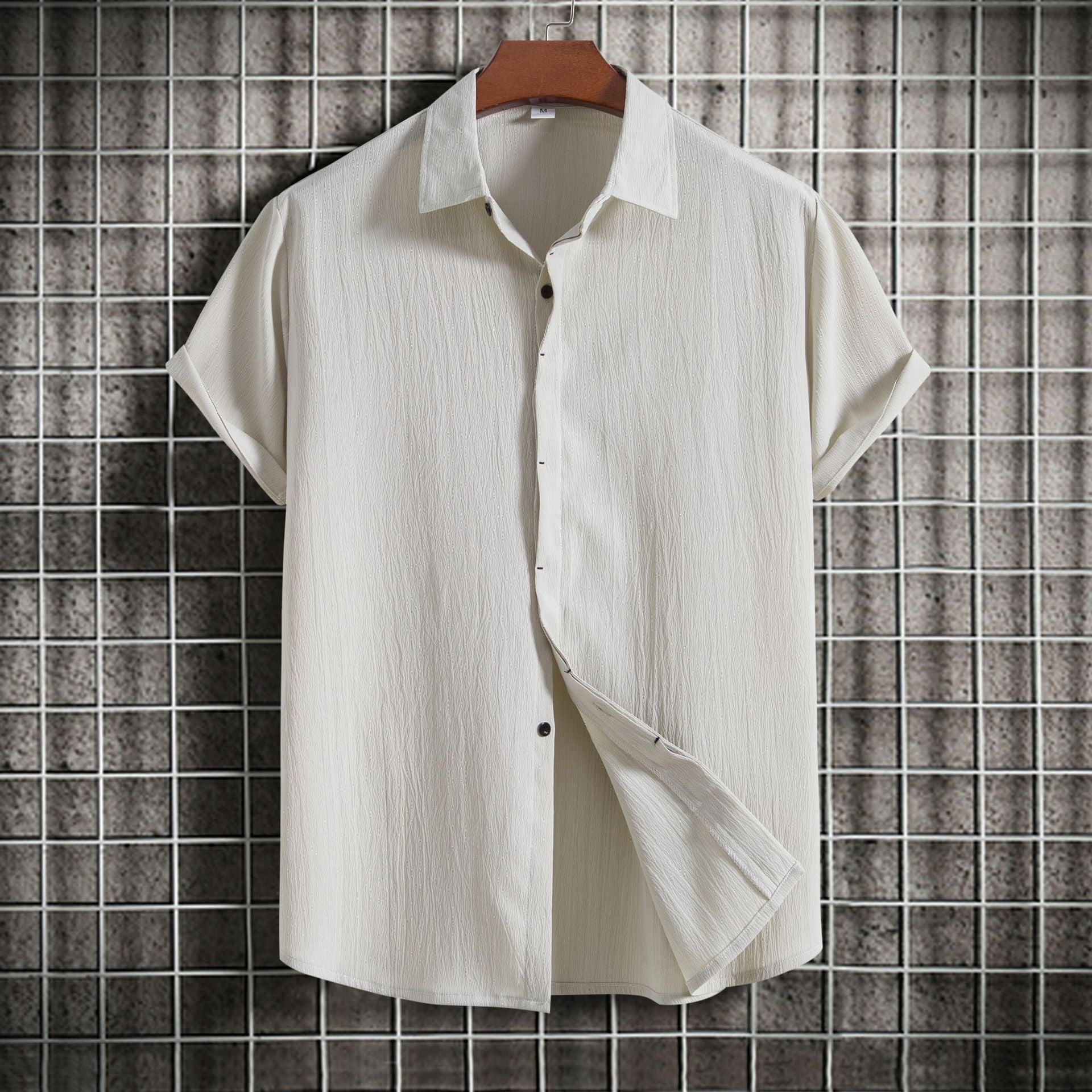 Short Sleeve Linen-Blend Shirt