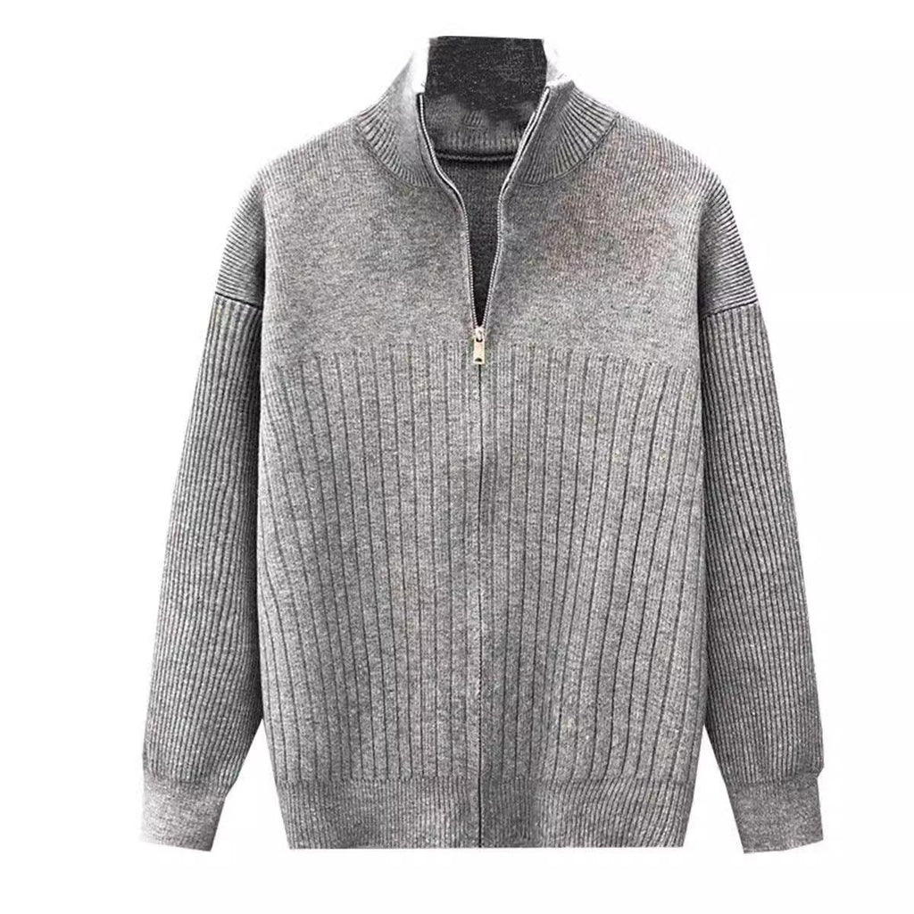 Half-Zip Textured Cardigan