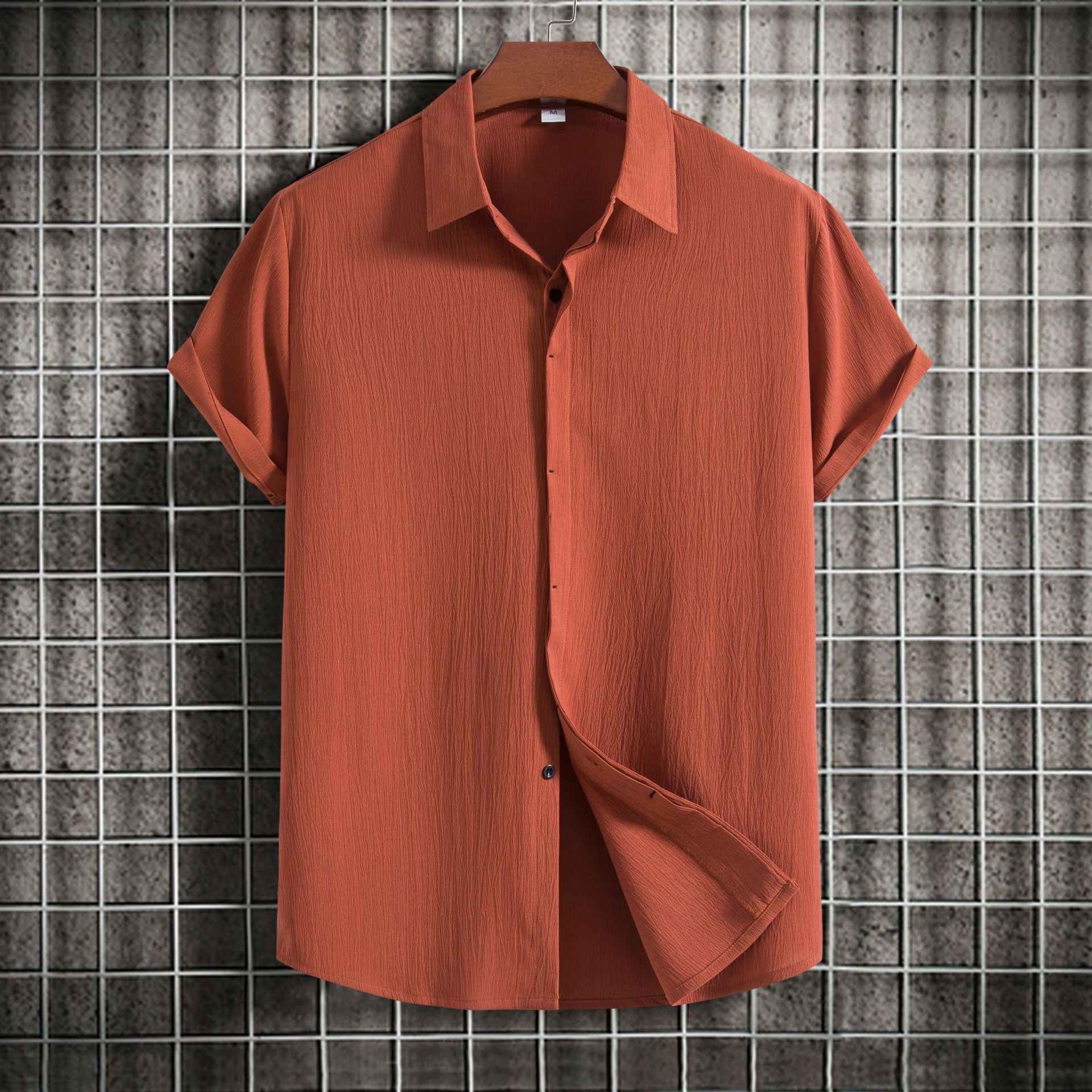 Short Sleeve Linen-Blend Shirt