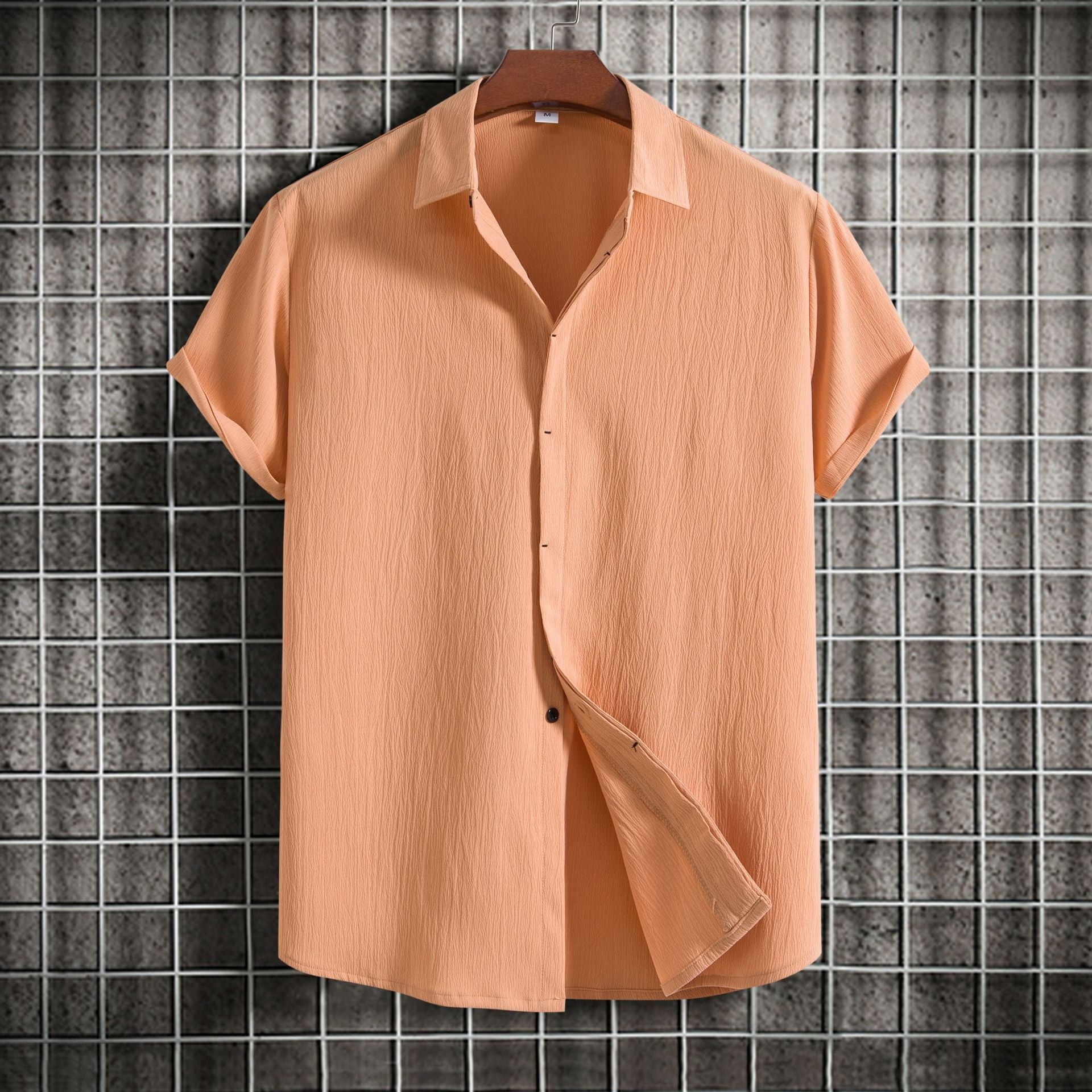 Short Sleeve Linen-Blend Shirt