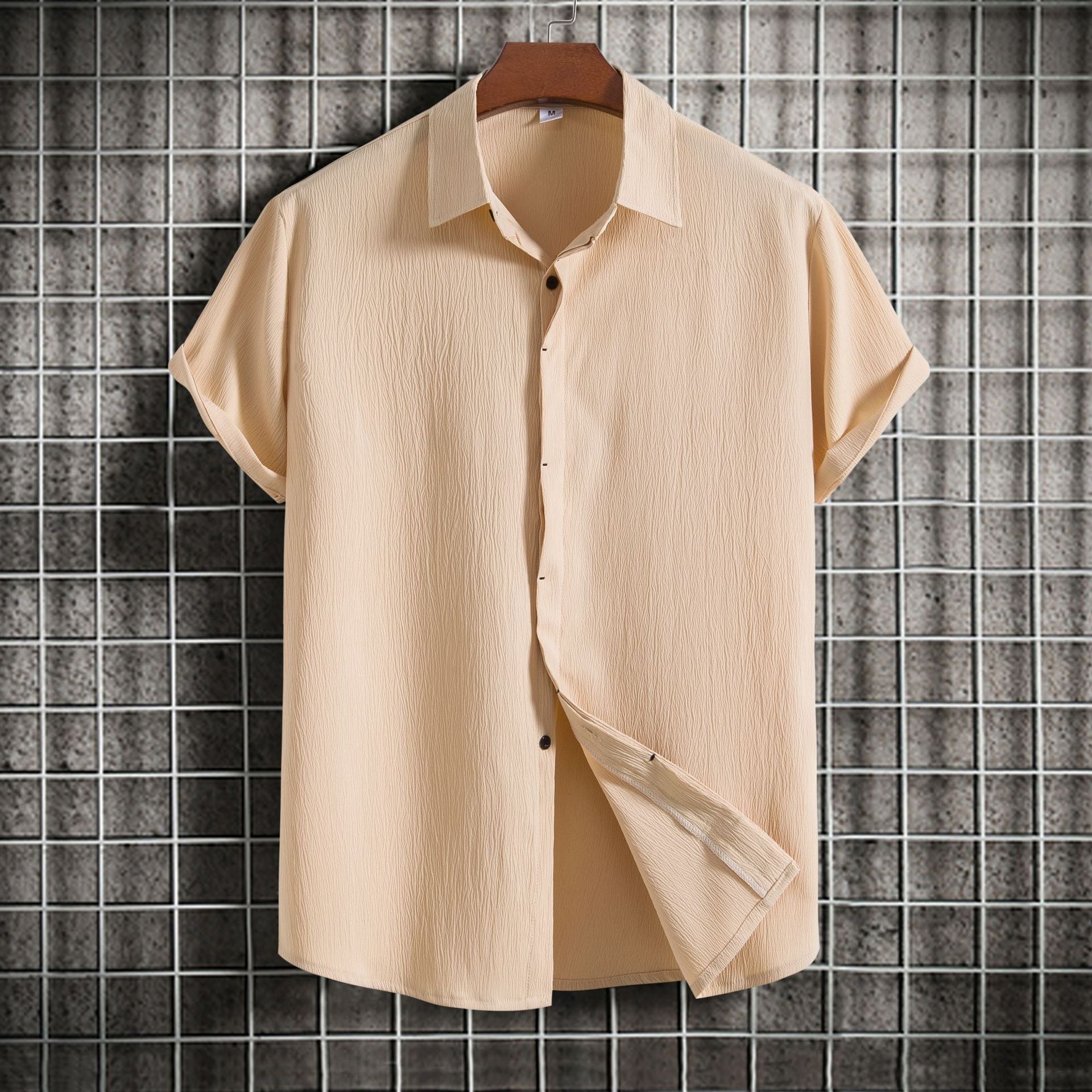 Short Sleeve Linen-Blend Shirt