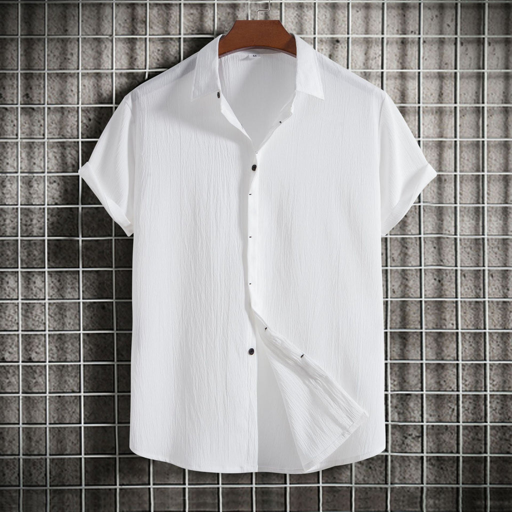 Short Sleeve Linen-Blend Shirt