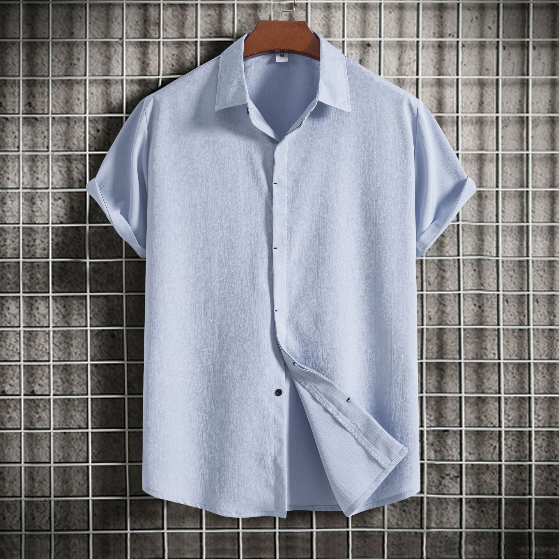 Short Sleeve Linen-Blend Shirt