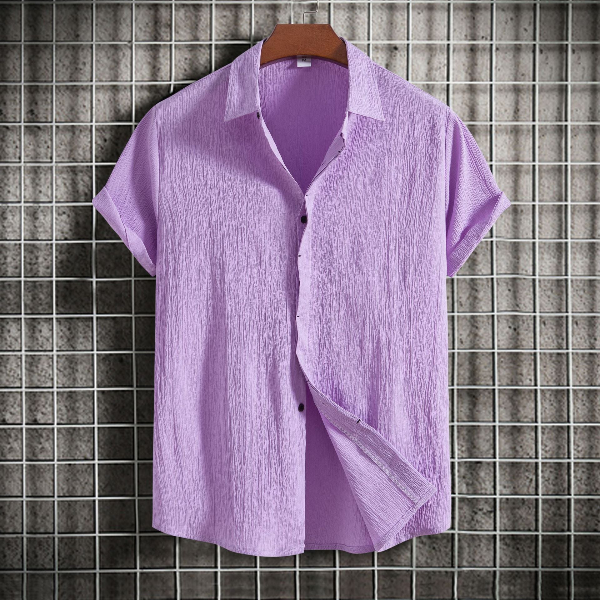 Short Sleeve Linen-Blend Shirt