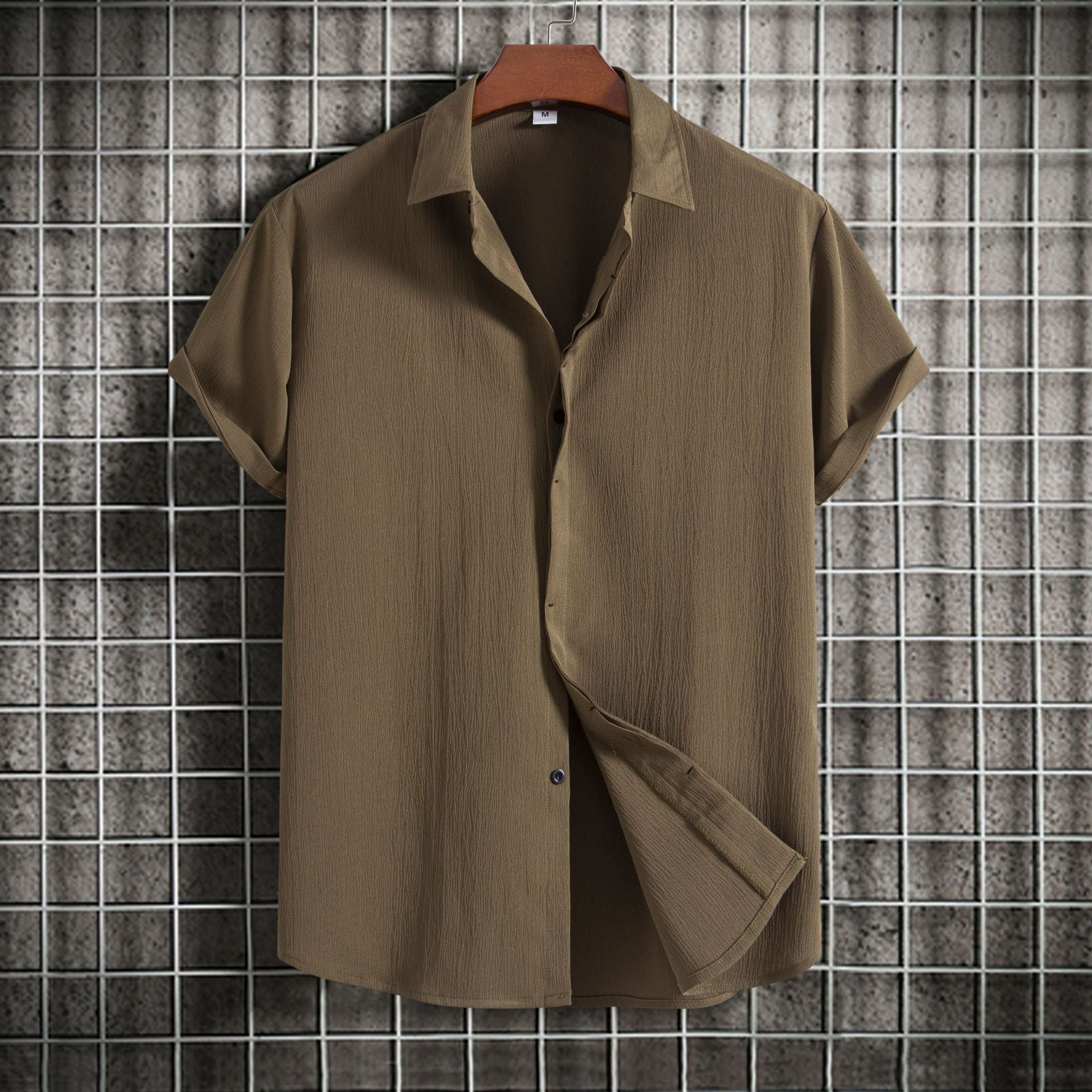 Short Sleeve Linen-Blend Shirt