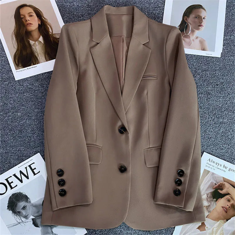 Long Sleeve Single Button Blazer