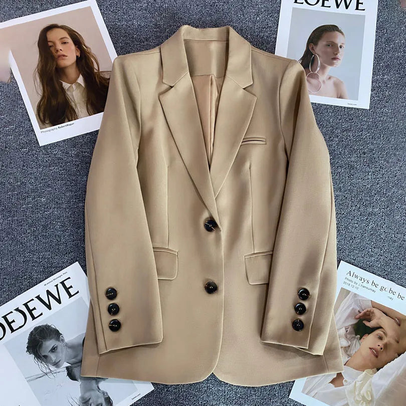 Long Sleeve Single Button Blazer