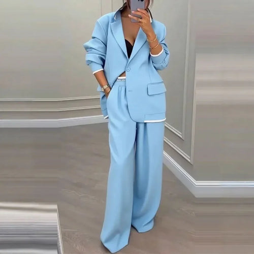 Elegant Neutral Tone Tailored Pantsuit