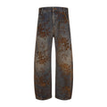Jacquard Embroidered Cargo Jeans