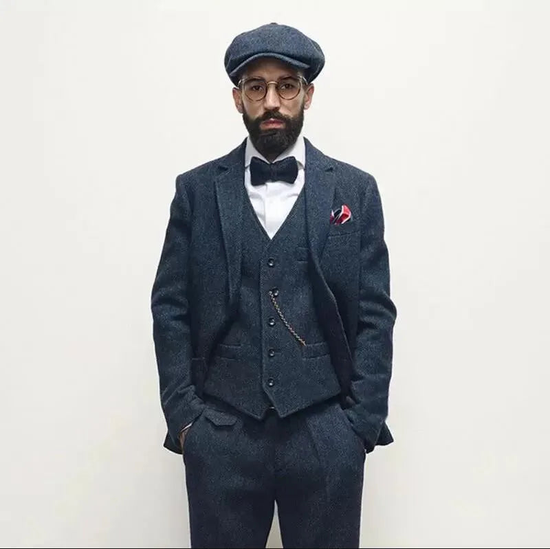 Three-Piece Wool-Blend Suit