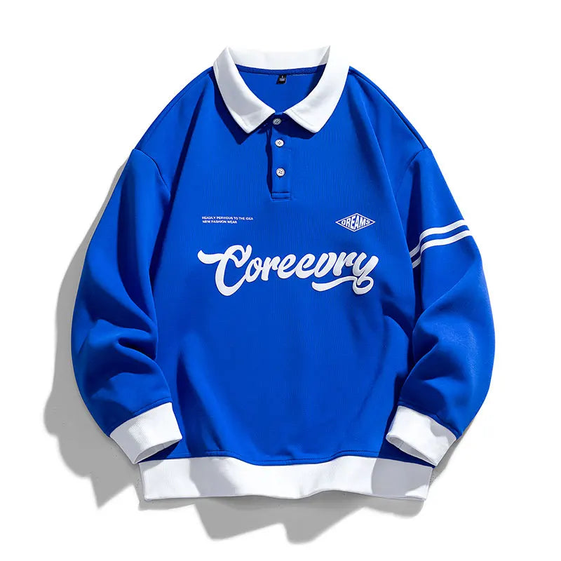Oversized Contrast Collar Sweatshirt