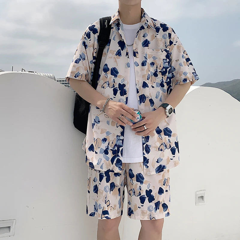 Printed Shirt And Shorts Set