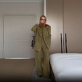 Relaxed Olive Tailored Two Piece Set