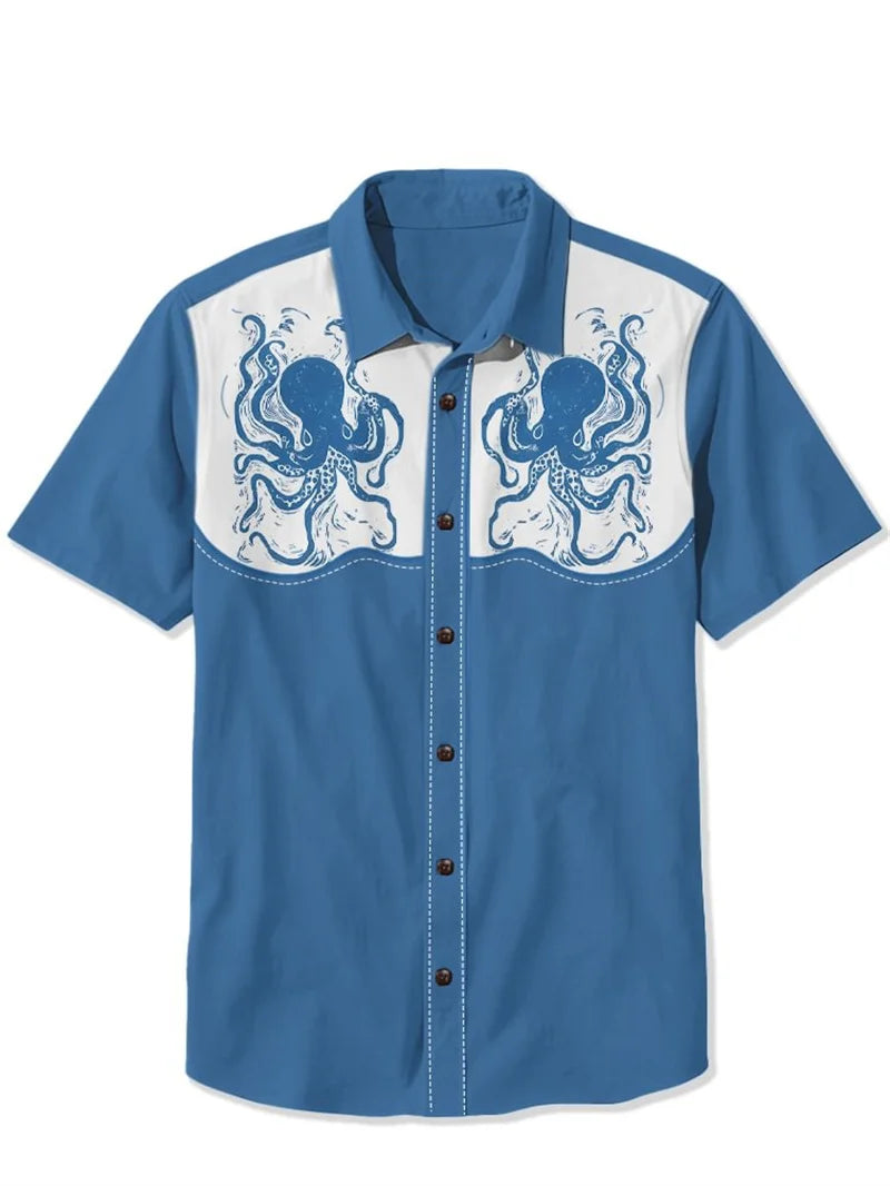 Printed Lapel Shirt
