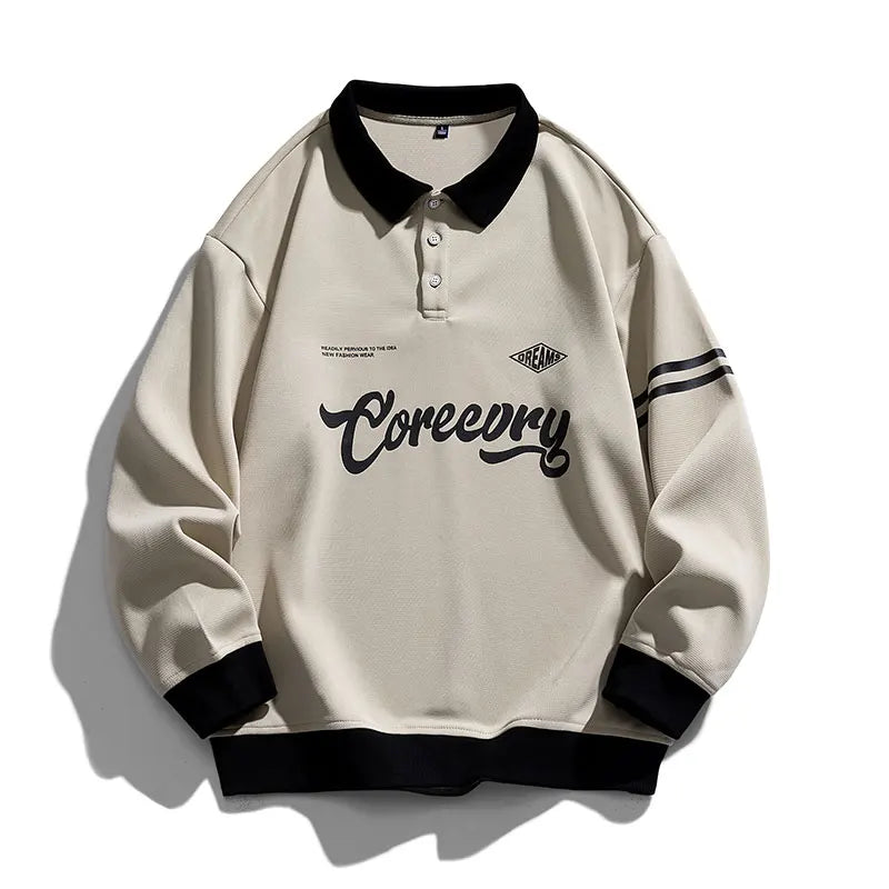 Oversized Contrast Collar Sweatshirt