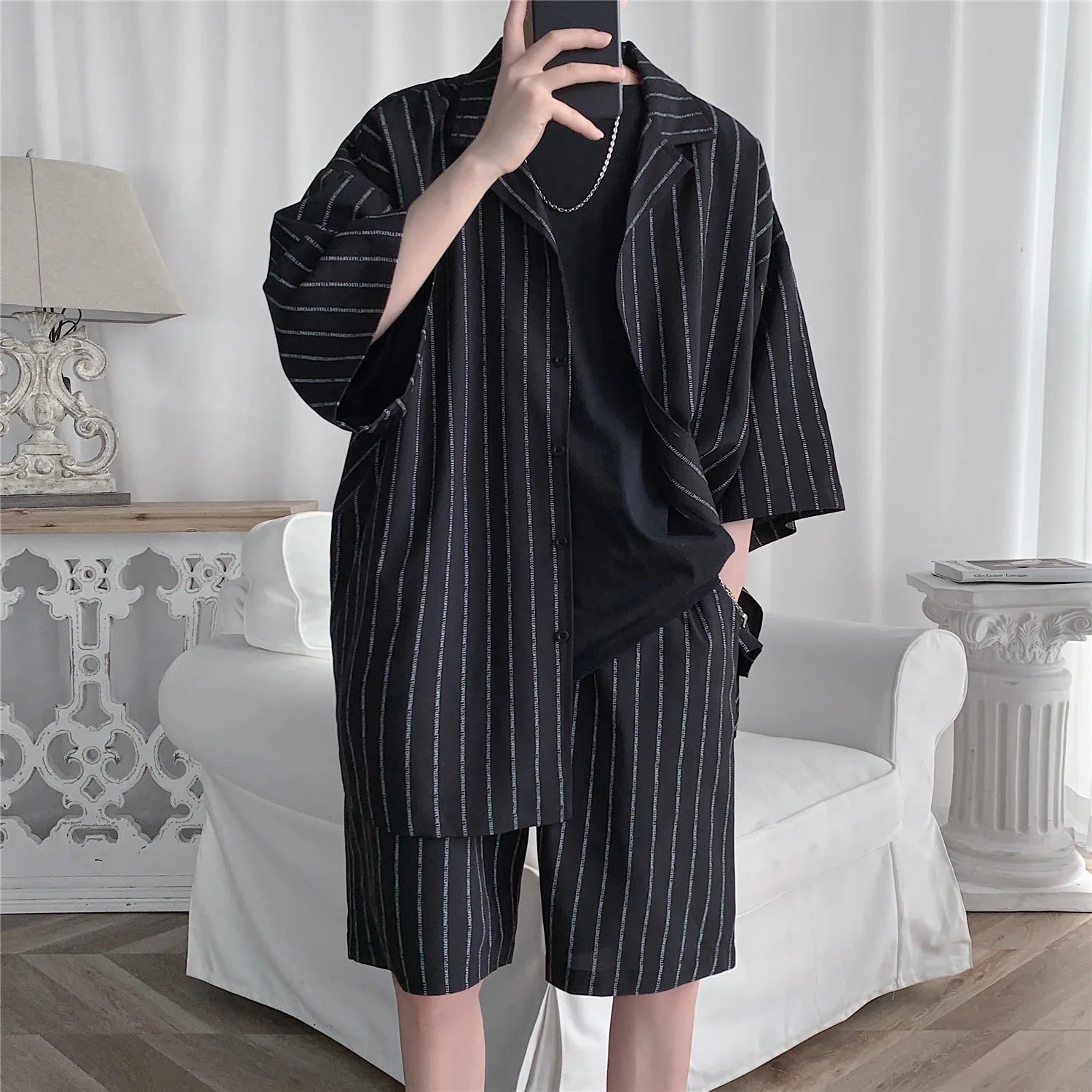 Printed Shirt And Shorts Set
