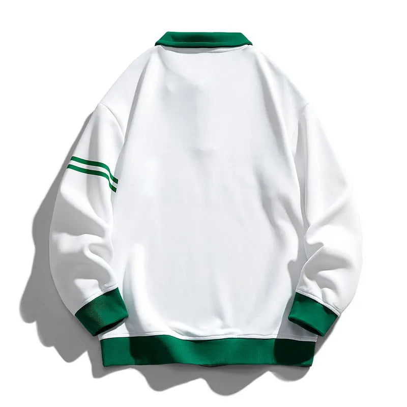 Oversized Contrast Collar Sweatshirt