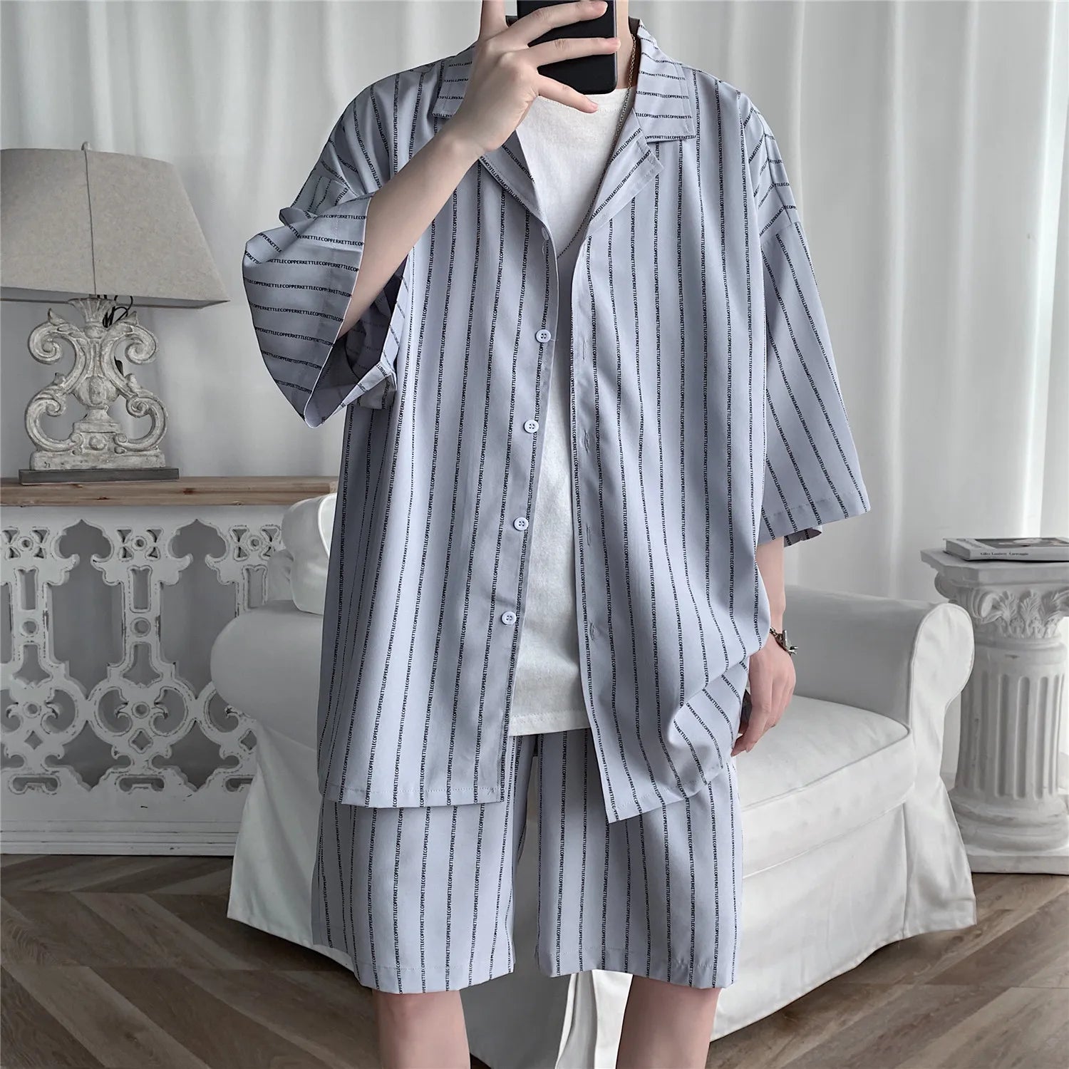 Printed Shirt And Shorts Set
