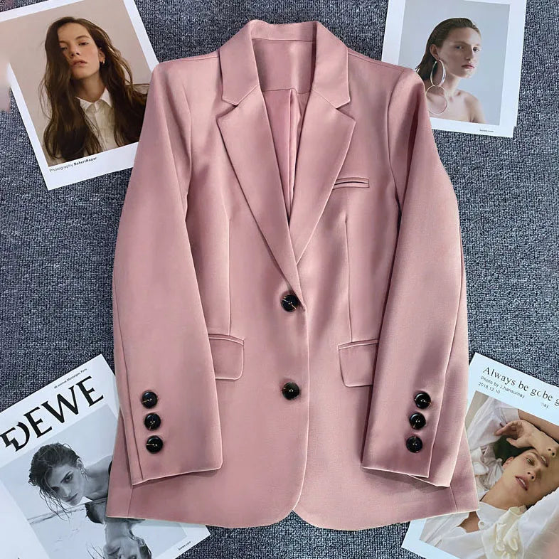 Long Sleeve Single Button Blazer
