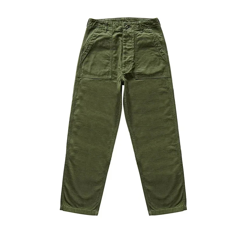 Olive Sateen Utility Pants