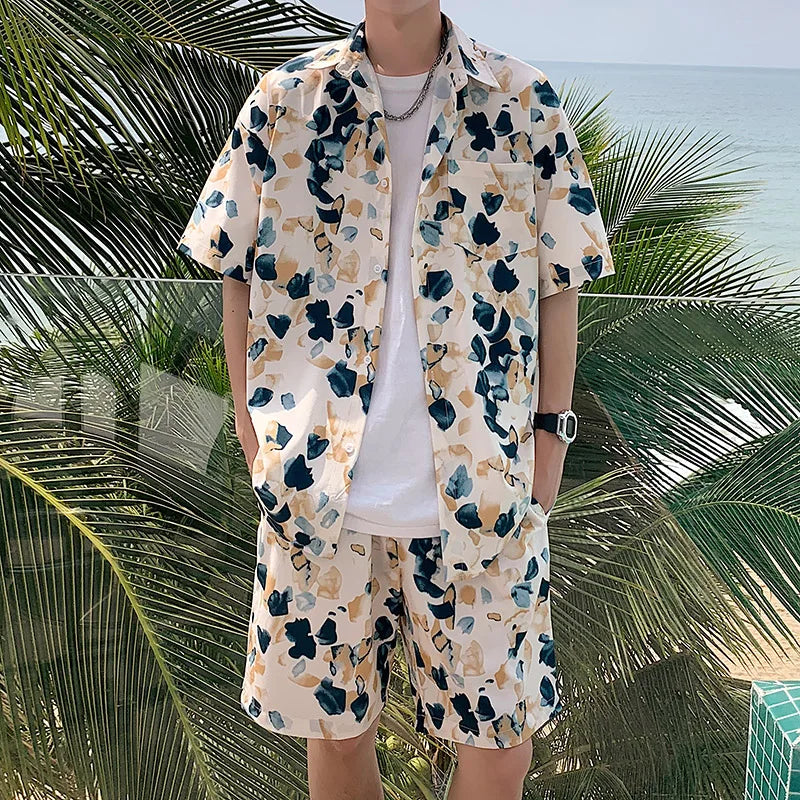 Printed Shirt And Shorts Set