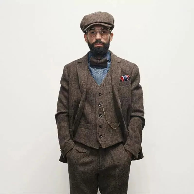 Three-Piece Wool-Blend Suit